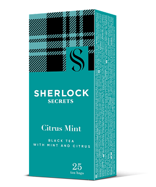 Чай Sherlock Secrets «Citrus Mint» черный с ароматом мяты и цитруса, 25 пакетиков